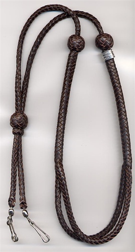 Adjustable leather braided lanyard